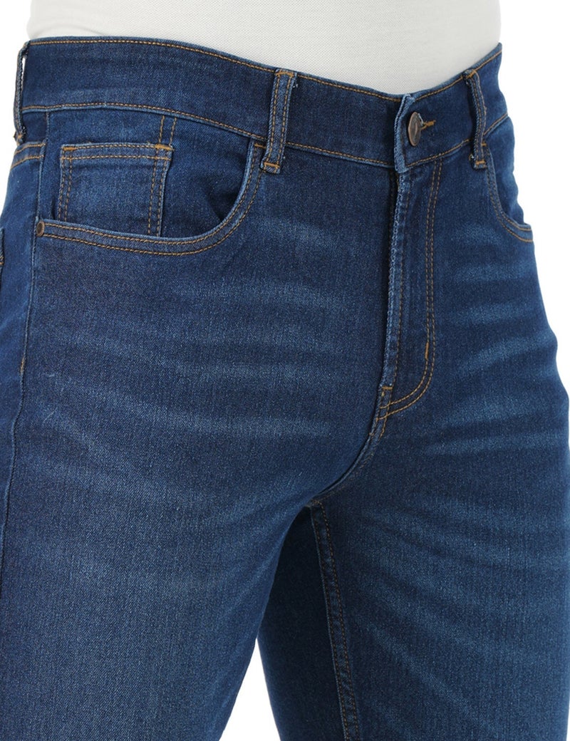 inkd جينز رجالي عادي - متوسط الارتفاع | مزيج القطن | قماش قابل للتمدد | تصميم كلاسيك 5 بوكت - Image 4